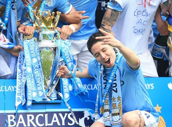 Samir Nasri Premier League trophy