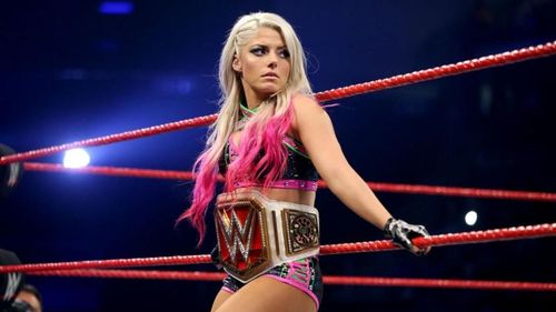 Alexa Bliss making her entrance as the RAW Women's Champion