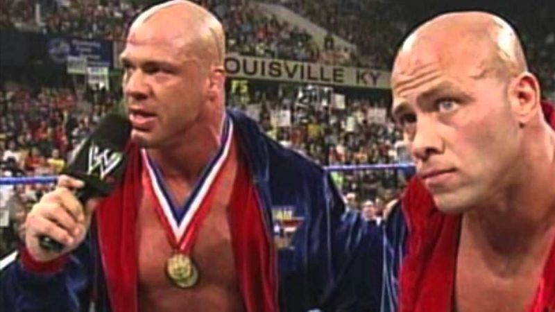 Kurt Angle with his brother Eric Angle. 