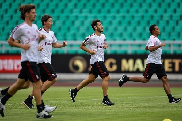 AC Milan&#039;s training session in Guangzhou : News Photo