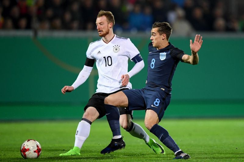 Winks in action against current U21 Champions, Germany