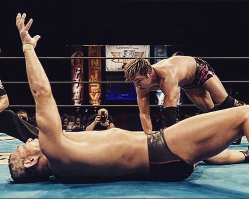 A brutal half hour match with Minoru Suzuki did little for Okada's health