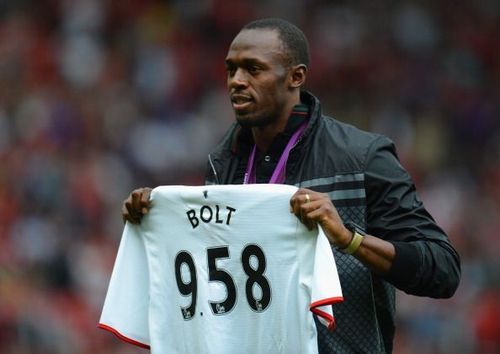 Usain Bolt Manchester United Barcelona Legends