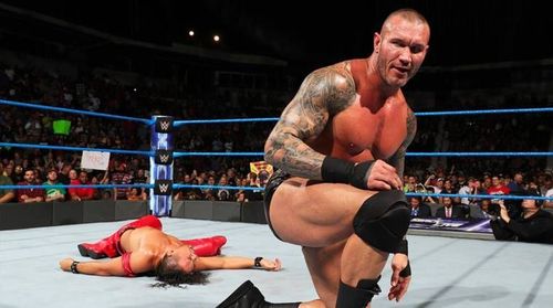 Randy Orton RKO's Shinsuke Nakamura on Smackdown 