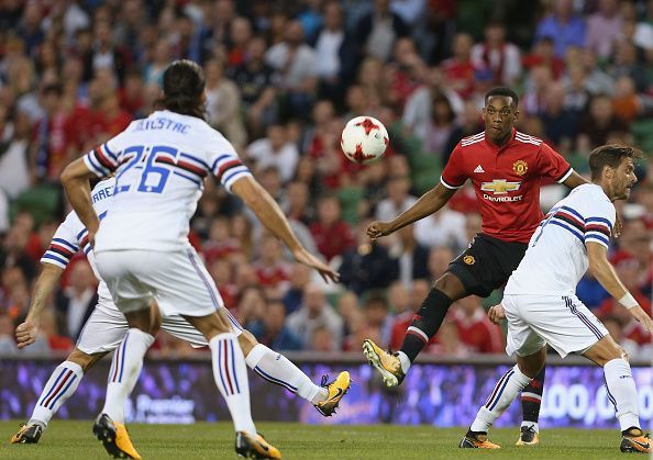 The French winger also assisted Juan Mata for United&acirc;s second and final goal of the night