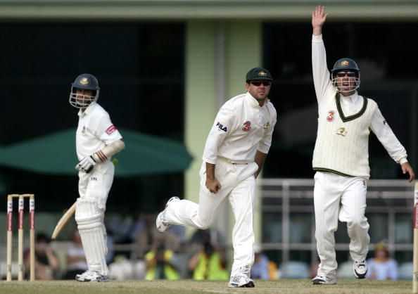 Ricky Ponting of Australia takes a catch to dismiss Sanwar Hossain of Bangladesh