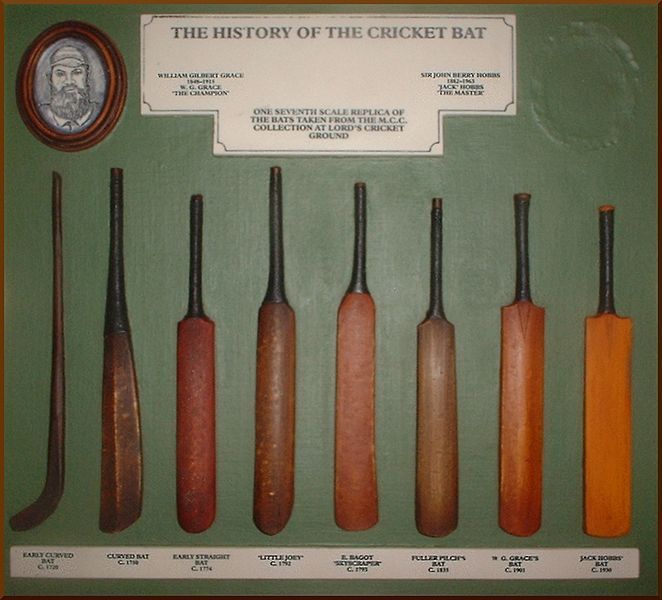 Olden bats looked more like hockey sticks. Credits: Wikipedia