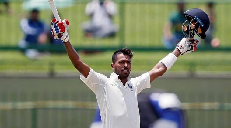 Hardik Pandya after his maiden Test century