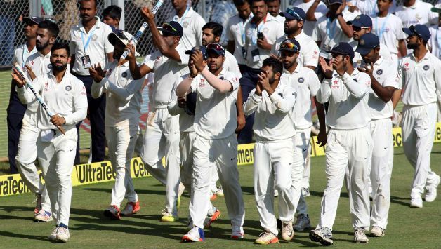 Victory lap by India after their triumph over England