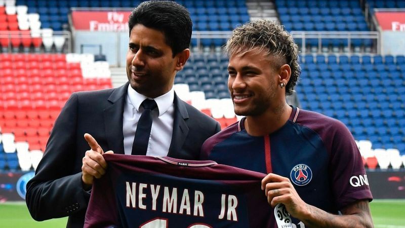 The President of PSG, Nasser Al-Khelaifi smashed the transfer record to land Neymar for almost &Acirc;&pound;200m