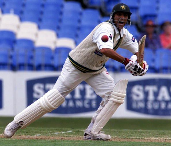 Pakistan&#039;s Younis Khan in action on the first day
