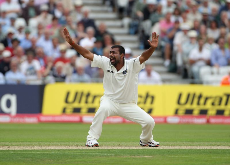 Praveen Kumar in action during the Test series in England in 2011