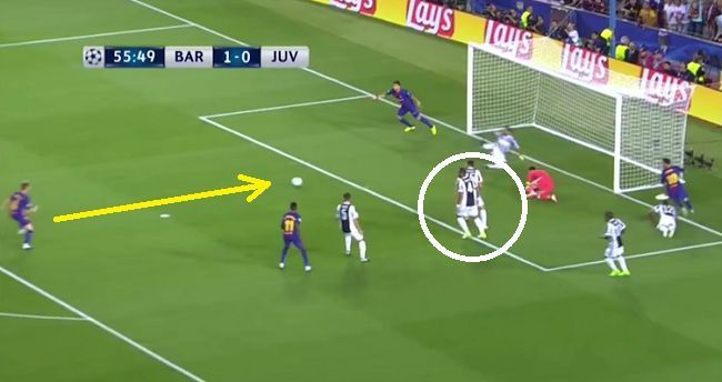Juve defence vs Barcelona
