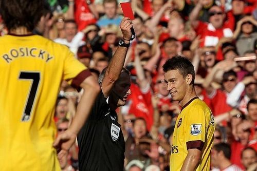 Players sent off Premier League debut