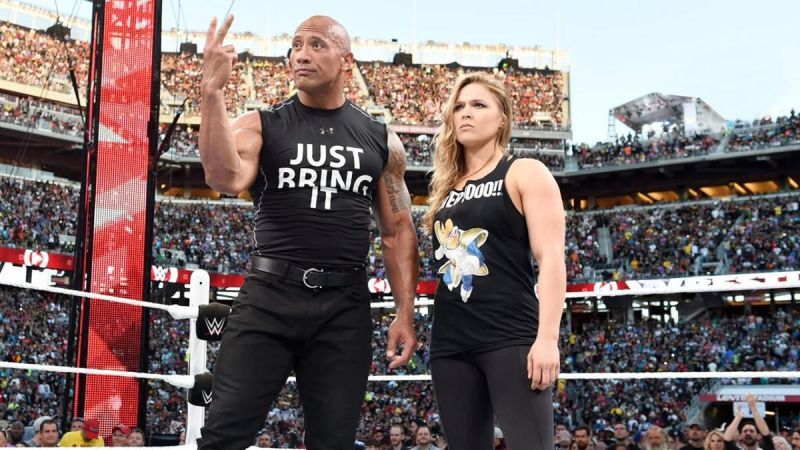 Rousey with The Rock