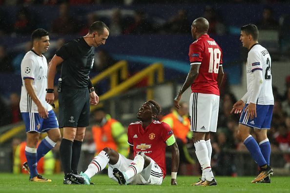 Paul Pogba picked up a hamstring strain in the UCL tie against FC Basel