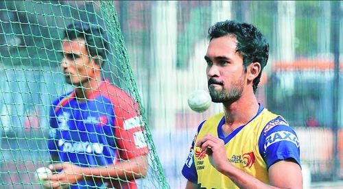 A file photo of KK Jiyas in the Delhi Daredevils nets