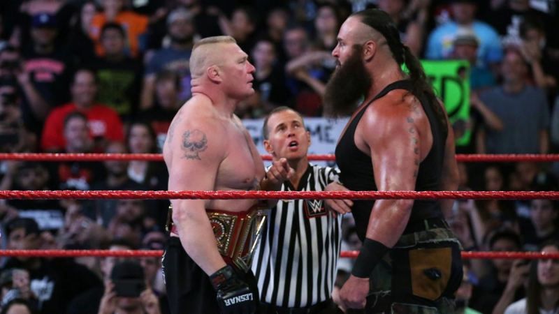 Brock Lesnar squares off against Braun Strowman