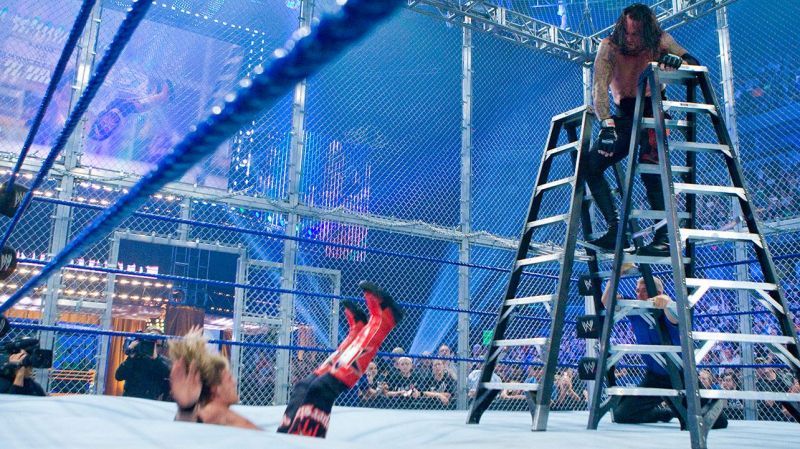 The Undertaker finished off Edge by throwing him through the ring after their Hell in a Cell Match.