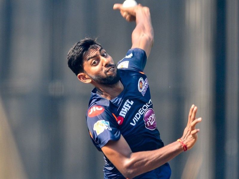 Enter captionJagadeesha Suchith has played 8 first-class games for Karnataka and was picked by Mumbai Indians for INR 10 lakh in the 2015 IPL auction