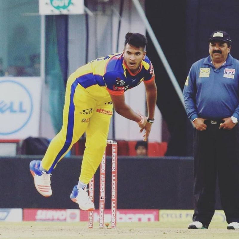 Vyshak in action during KPL 2017