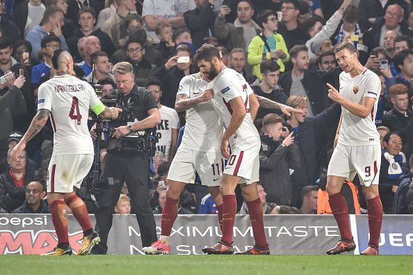 Edin Dzeko celebrates his second