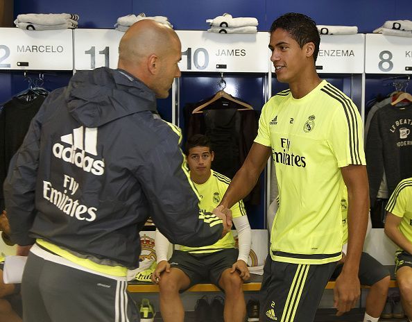 Raphael Varane and Zinedine Zidane