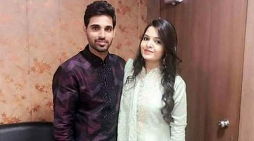 Bhuvneshwar Kumar with his better half (Image: Indian Express)