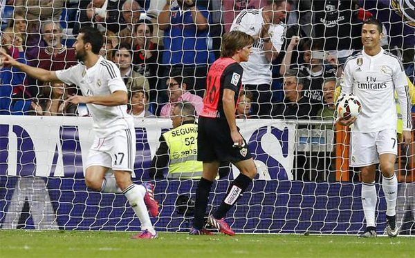 Ronaldo wasn&#039;t amused as Arbeloa managed to tap it in