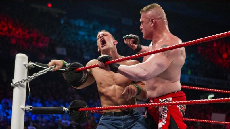 Cena facing the brunt of Lesnar&#039;s brutal rights