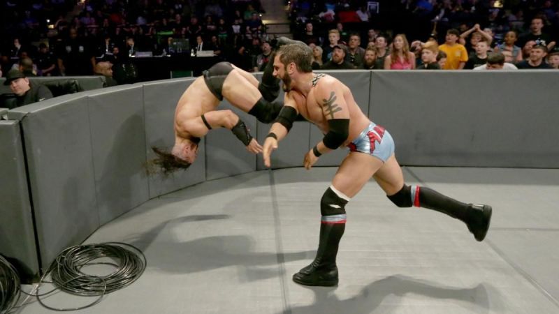 Austin Aries challenging Neville for the Cruiserweight Championship