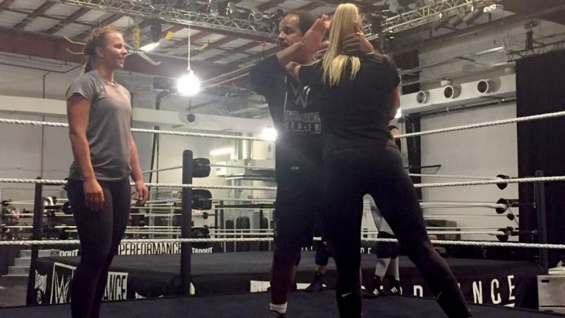 Erica Wiebe at the WWE Performance Centre