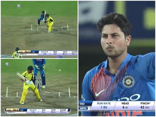 Kuldeep Yadav Aaron Finch