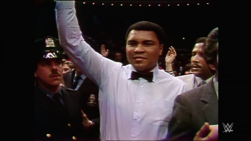 Muhammad Ali as a special guest referee at Wrestlemania