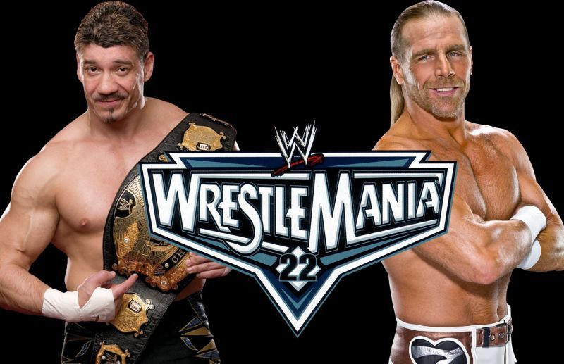 A graphic of Eddie vs Shawn Michaels