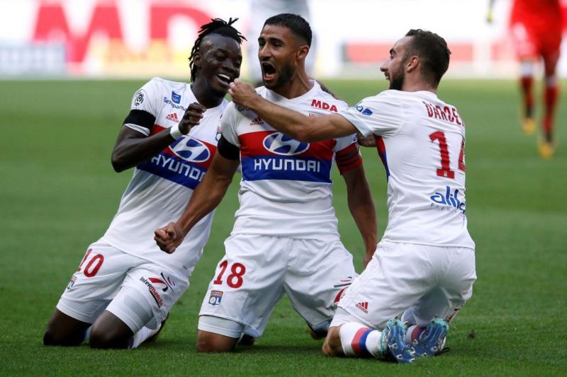 Captain Fekir (centre) has been at the heart of everything good going forward for Lyon