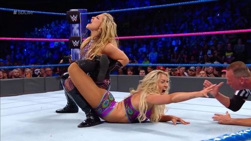 Charlotte And Natalya Battle It Out For The Women's Championship On Sunday Night 