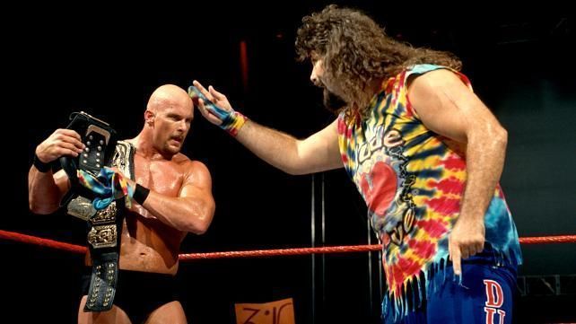 Stone Cold questioning his alliance with Dude Love