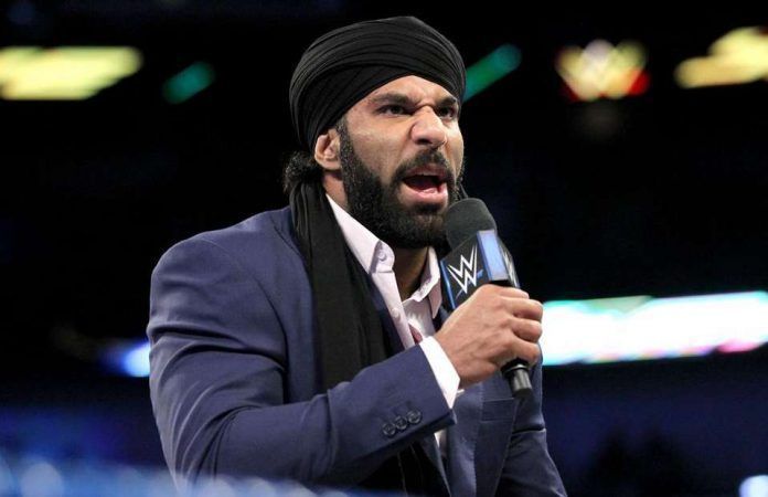 Jinder on the mike.