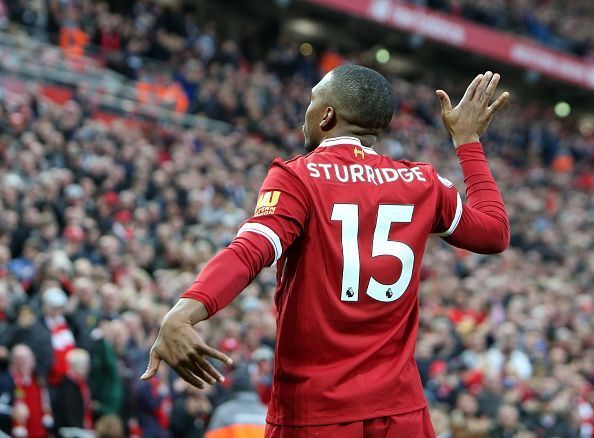 Daniel Sturridge celebrates after scoring the opener