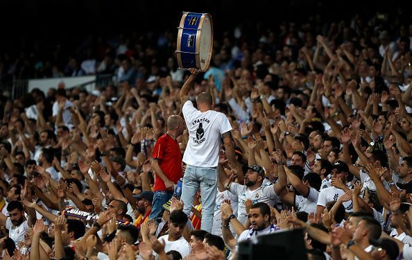 The Real Madrid fans at Bernabeu