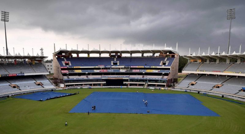 The interference of rain lowered the target for India