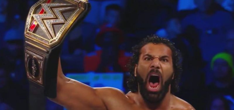 Jinder Mahal shows off new title belt side plates at October 3rd Smackdown Live!