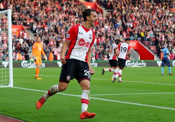 Gabbiadini scored twice to earn a draw for his side