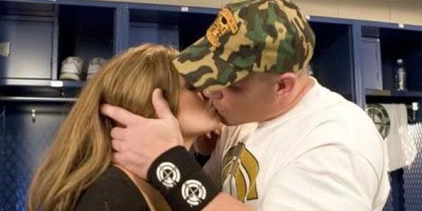 John Cena and Mickie James backstage