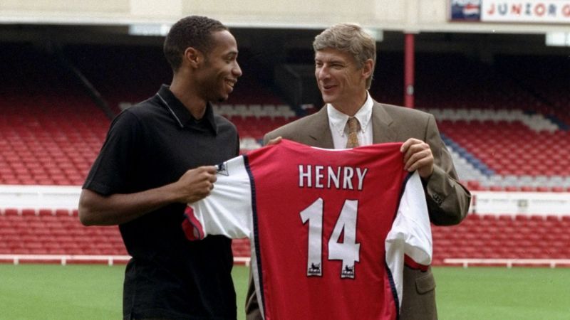 Arsene Wenger with Theirry Henry at Highbury