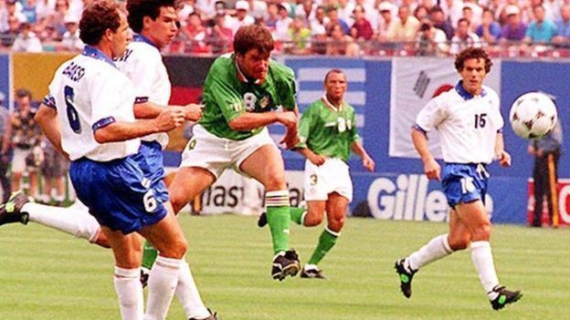 Houghton lets rip with his left foot to score the only goal as Ireland beat Italy in New York