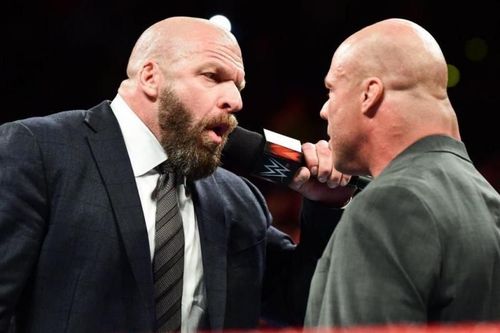 Triple H and Kurt Angle get uncomfortably close on last week's RAW