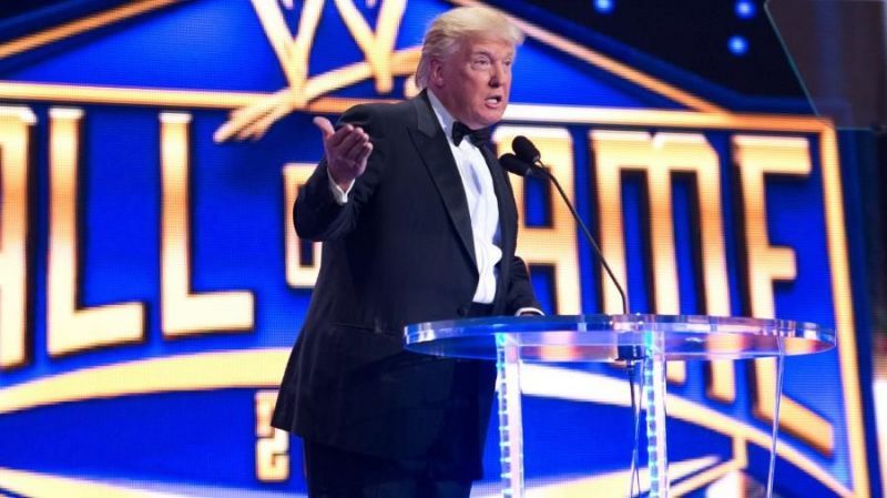 President Donald Trump has appeared for WWE in a variety of contexts.