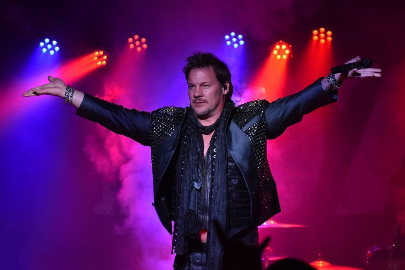Chris Jericho on stage with Fozzy